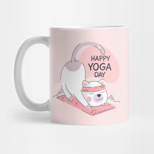 Cat doing yoga Mug